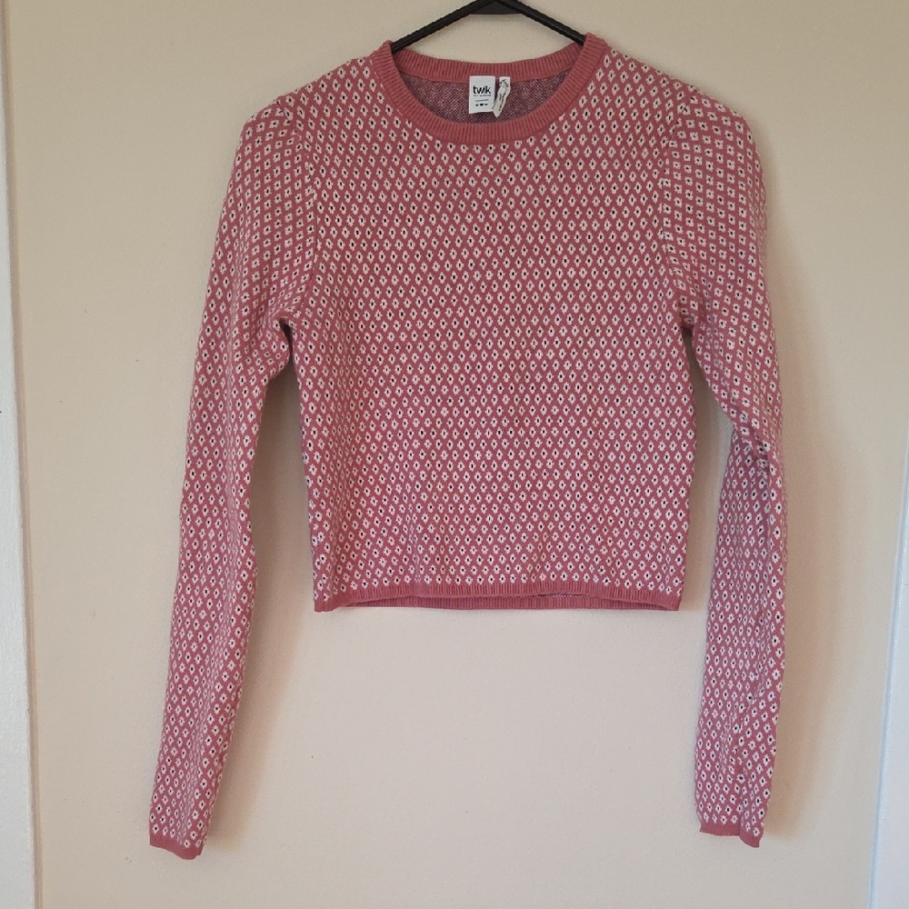 Twik Pink Patterned Sweater Top